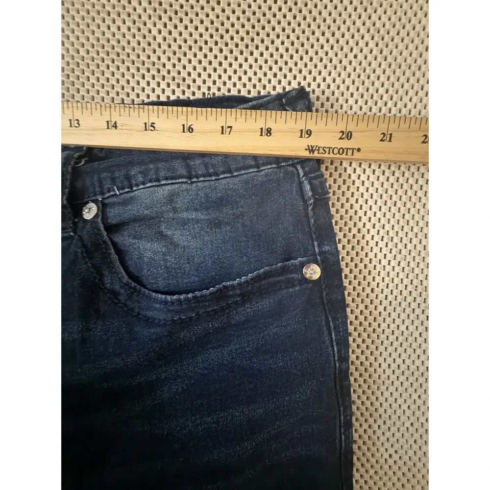 True Religion Jeans Geno Big T Flap Pocket Mens Size 38 Dark Wash Blue Stretch